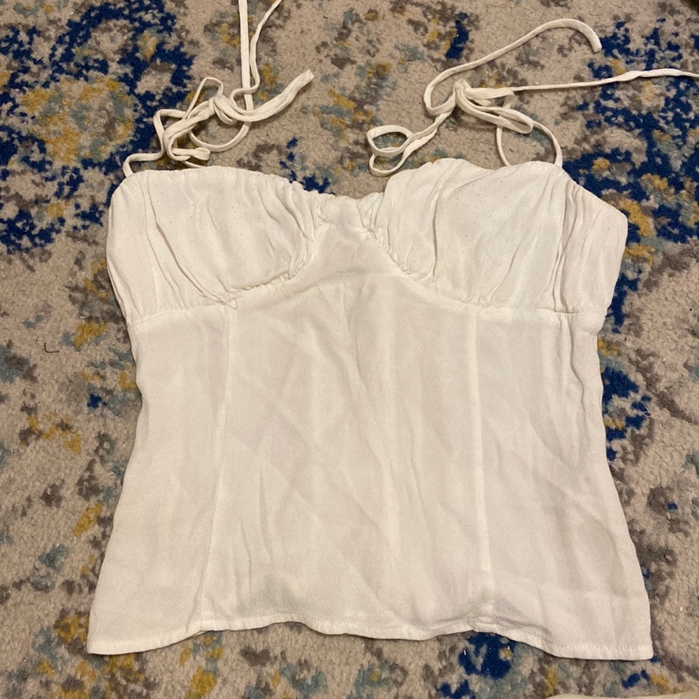 White reformation bustier top